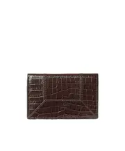Nello crocodile-effect leather wallet One size Chocolate/Gold