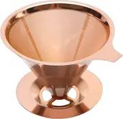 [BLAGAIN] Pour Over Coffee Dripper, Stainless Steel Coffee Filter, Paperless Pour Over Coffee Maker Easy to Clean, Double Mesh Design of Reusable Coffee Filters, Rose Gold