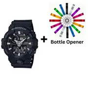 Casio G-Shock Black Analogue/Digital Mens Watch GA700-1B GA-700-1B Bottle Opener Bundle