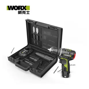 WORX 威克士 12V/10mm 無碳刷鋰電2段速衝擊電鑽 81配件套裝 WU131X.5