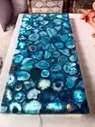 Blue Agate Table Top, Custom-Made Stone Table – Unique Patterns & Finishes