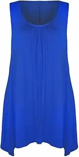 [FASHION MY LOVE] Ladies Summer Tops Womens Tops Vest Tops Women UK Womens Tunic Tops Ladies Tops Sleeveless Blouse Plus Size Swing Flared Tops Ladies Long Tops Size 8-26