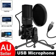 USB Microphone Condenser Podcast For Gaming Recording Streaming Mic With Stand