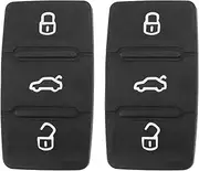 eMagTech 2PCS Car 3-Button Remote Key Rubber Pad Compatible with T5 Auto Remote Key Fob Button Pad Replacement Key Case Shell Cover Protector Black