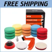 Versatile Drill Polishing Pads Kit with 20 Foam and Wool Buffing Pads