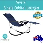 Outdoor Furniture Lounge Chair Vivere Single Orbital Lounger Navy White