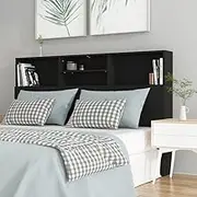 Headboard Cabinet, Storage Bed Headboard Beds Head Frame Black 160 cm