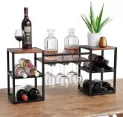 TrueStuff Rustic Wine Rack Shelf Solid Wine Glass Rack.