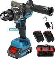 Cordless Drill Set, 1/2 Inch Brushless Impact Hammer Drill, Power Drill/Driver Kit with 2x2.0Ah Batteries and Charger, LED Light, 20+2 Torque Setting, 2 Speed, Electric Screwdriver with Bits-JOVANT