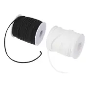 2.7mm 49 Yard Suede Cord with Roll Spool Flat Faux Leather Lace, Black/White