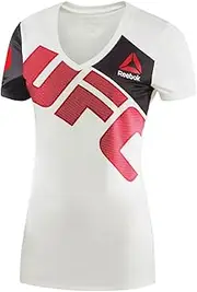 [Reebok] Women's Combat UFC Brock Lesnar Slim Fit Training Jersey - White/Red