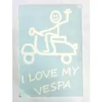 4MOTORCYCLE 德國SIP VESPA偉士牌 I LOVE MY VESPA 設計貼紙 車身貼紙
