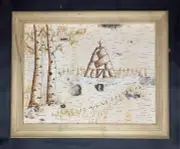 Handmade Birch Bark Wood Burning (Pyrography) - The tent