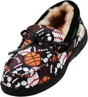 [NORTY] Toddler/Little Kid/Big Kid Fabric Printed Suede Trim Moccasin Slippers