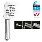 9L Square HandHeld Shower Head Hose 3-Mode Massage Handset High Pressure Chrome