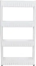 Fdit Slim Storage Cart Rolling Shelving Rack for Narrow Kitchen Bathroom Laundry Room, Organizer Slide Out with Four Wheels for Canned Food (4 Tier)