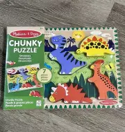 Melissa & Doug 7pcs Wooden Chunky Puzzle DINOSAURS 2023 New Sealed