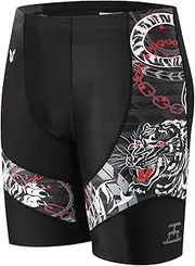 [HUGE SPORTS] Men's Splice Swimming Trunks Compression Jammer Long Wild Series