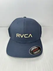 Officially Licensed RVCA Logo Flex Hat Navy Blue Size L/XL BRAND NEW