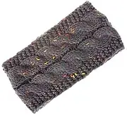 Women Winter Knitted Headbands Ear Warmer Headband with Soft Fleece Lined Thicken Crochet Braided Hairband Knit Cable Headbands Elastic Twist Turban Headwrap for Women Girls (Grey)
