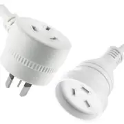 Piggyback Mains Power Extension Cord Australian 240V Power Lead AU 3-Pin White