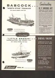 VINTAGE AD SHEET #1437 - BABCOCK MODELS - YACHT - BOATS