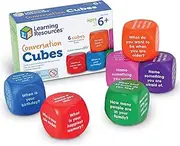 Learning Resources Conversation Cubes - 6 Pieces, Ages 6+ Foam Cubes for Social Emotional Learning, School Counselor Supplies, Speech Therapy Toys, Ice Breaker Cubes
