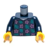 Lego - Minifigure Torso - Dark Blue, Tropical Print, Button