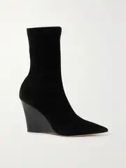 [Paris Texas] Paris Texas - Wanda Suede Wedge Ankle Boots - Black - IT40.5 IT 40.5 Black