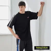 在飛比找momo購物網優惠-【NAUTICA】男裝 COMPETITION撞色肩線短袖T