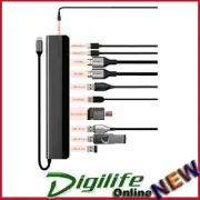 Cygentt UniteRiser 12-in-1 USB-C Adapter, 4xUSB-A, 2xUSB-C 100W PD, 2xHDMI,RJ45