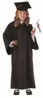 Child Unisex Black Full Length Graduation Robe Costume