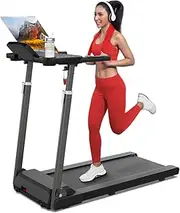 Huisuilinss Quiet Treadmill,Portable Walking Pad Folding Treadmill with LCD Display,2.5HP 0.5-7.5 Mph Speed Exercise Walking Treadmill Space-Saving for Apartment Home/Office Jogging