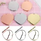 Makeup Tools Metal Rose Gold Makeup Mirror Compact Folding Round Heart Shaped