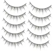 [AUTSUPPL] 5 Pair False Lashes for Women Natural Eyelashes No Knots Easy Application for Beginners
