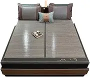 Summer Ice Silk Cold Mat,Breathable Smooth Wear Bed Sheet,Foldable Rattan Mattress,Carbonized Bamboo Summer Sleeping Mat