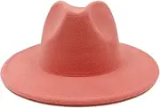 [Bollrllr] Ladies Hat Casual Sunshade Solid Color Fedora British Style Hat