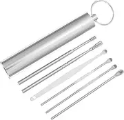 VALICLUD 2 Sets Portable Stainless Steel Ear Cleaning Tools Ergonomic Picker with Storage Box Lightweight Remover for Home Use Compact Design for and Storage