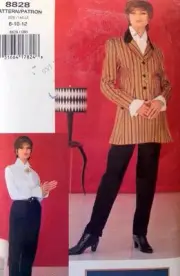 * 8828 Vogue Misses Jacket Shirt Tie Pants Pattern sz 8-12 UNCUT - 1993