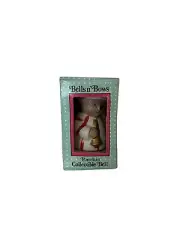 Bells n Bows hand painted porcelain collectible bell bear