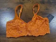 NWT Frederick's Of Hollywood Size 32 DD Jessica Lace Full Figure Bra Orange