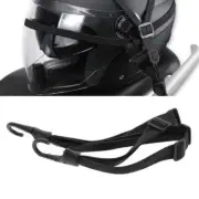 Universal Black Motorcycle Flexible Helmet Luggage Elastic Rope Strap 2 Hooks
