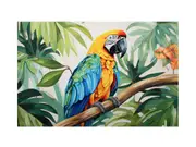Parrot Leaf Wood Canvas Print