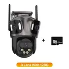Three Screen WIFI IP Camera Outdoor 4K Dual Lens PTZ Camera Ai Human Detection I