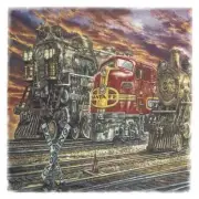 Heritage of the Rail Santa Fe Train Tile Overglaze Ceramic Decals