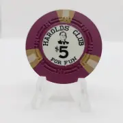 Harolds Club Reno Nevada 1965 $5 "Ray I. Pappy #3" Chip N4095 "UNCIRCULATED"