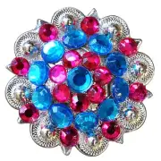 HILASON Set of 16 Western Berry Conchos Glass Rhinestones Bling Cowgirl Capri