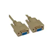25ft Serial Null Modem Cable DB9 Female DB9 Female - Beige