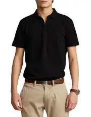 [Polo Ralph Lauren] Custom Slim Fit Stretch Mesh Polo Shirt Black