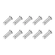 10Pcs M10 x 30mm Single Hole Clevis Pins, 304 Stainless Steel Flat Head Pin